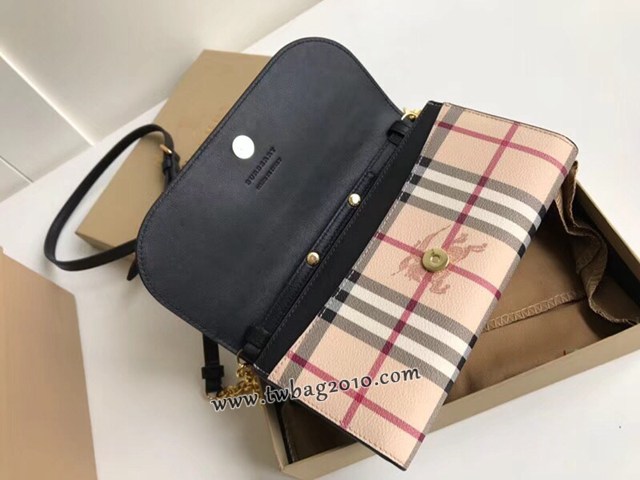 Burberry專門店新款House格紋拼皮革錢夾 巴寶莉小型手袋斜挎錢包 yxb1311